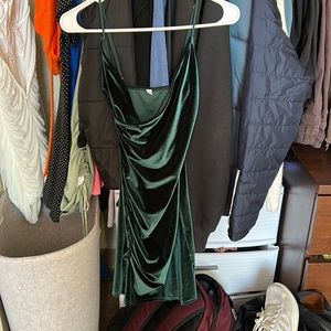 green mini dress